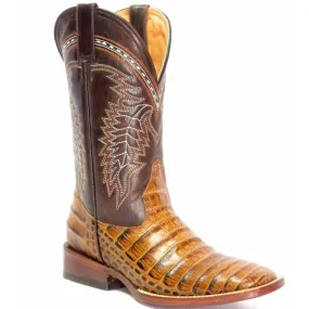 Botas de Cocodrilo Grabado Horma Rodeo Cuadrada Color Mantequilla