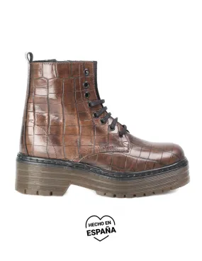 Botas Militares Cocodrilo Marrones