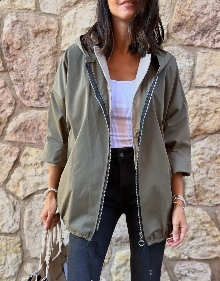 Parka Capucha Caqui